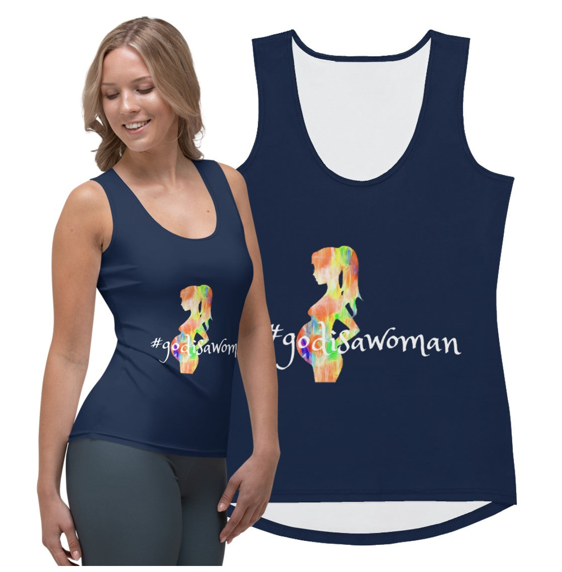 women_s-tank-tee-navy-stylish-tank-top-god-is-a-woman-wickedyo6